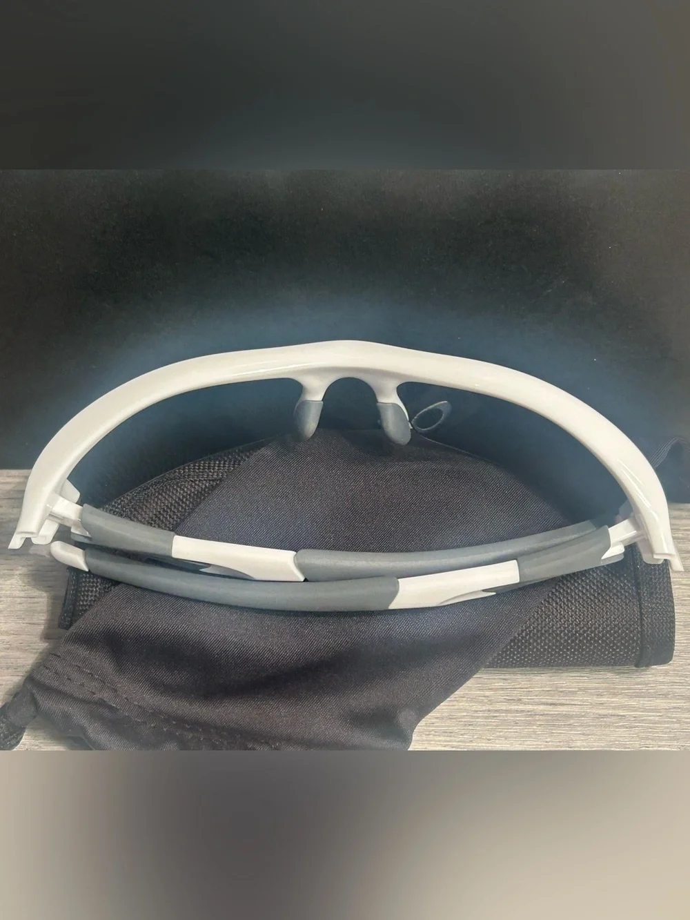 Oakley White/Grey Flak Mirror Polarized Sunglasses.